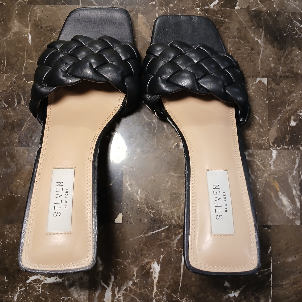 Steve Madden Black Braided 3" Heels - Picture 5 of 15